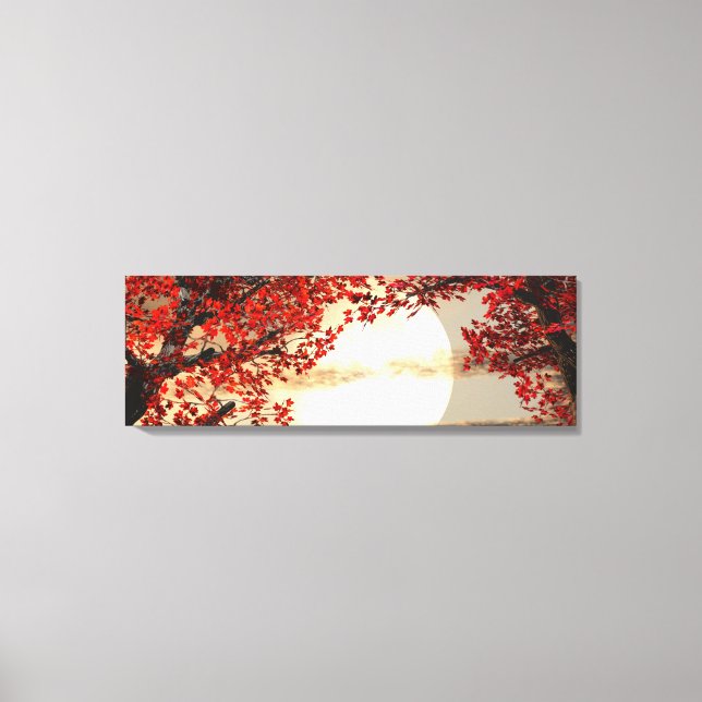 Varmnatt under röd träd - Digital Art Canvastryck (Framsida)