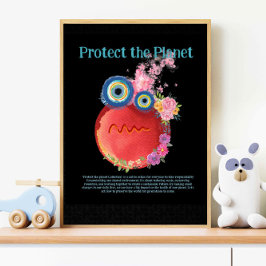 VARMNING, SKYDD AV PLANET, SPARA JORDKONT POSTER