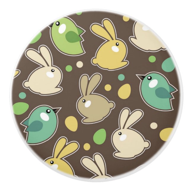 vårmönster med påskägg, fåglar knopp (Framsidan)