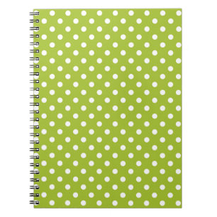 Vårmönster med vitpolka dots anteckningsbok med spiral