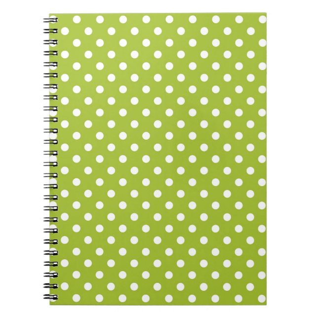 Vårmönster med vitpolka dots anteckningsbok med spiral (Framsidan)
