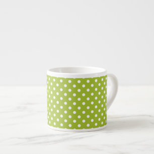 Vårmönster med vitpolka dots espressomugg