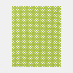 Vårmönster med vitpolka dots fleecefilt