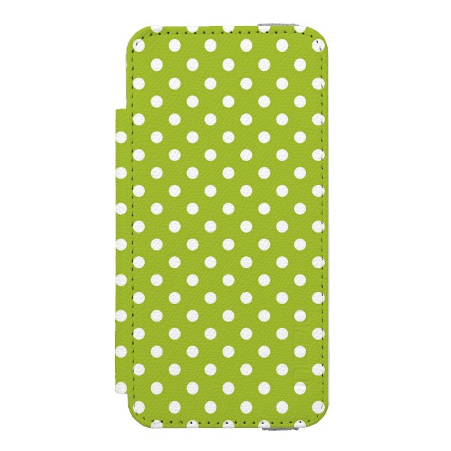 Vårmönster med vitpolka dots incipio iPhone wallet skal (Folio Framsidan)