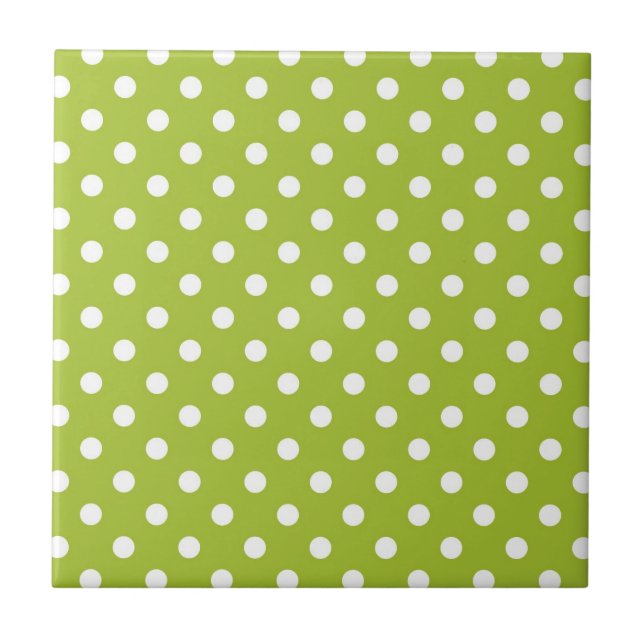 Vårmönster med vitpolka dots kakelplatta (Framsidan)
