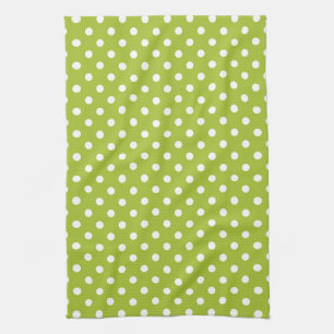 Vårmönster med vitpolka dots kökshandduk