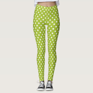 Vårmönster med vitpolka dots leggings