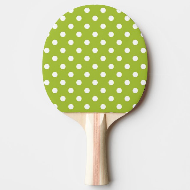 Vårmönster med vitpolka dots pingisracket (Framsidan)