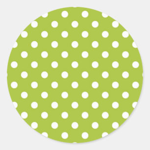 Vårmönster med vitpolka dots runt klistermärke