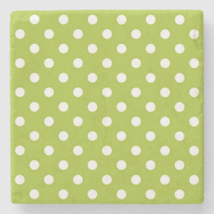 Vårmönster med vitpolka dots stenunderlägg