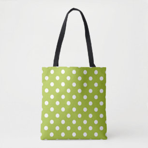 Vårmönster med vitpolka dots tygkasse