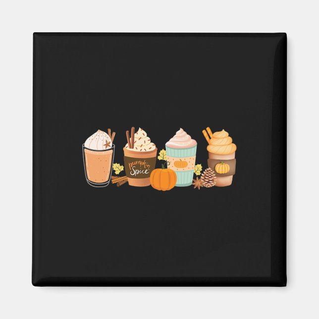 Varmpumpa Sice Latte Drinks Fall Coffee Lattes Magnet (Framsidan)
