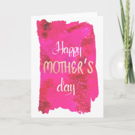 Varmrosa akvarell morsdagskort kort