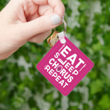 Varmrosa Ät Sov Kör Repetera Block Nyckelring