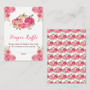 Varmrosa blomsterpumpor Baby Shower blöjlotteri Tilläggskort