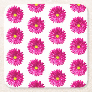 Varmrosa Daisy blommiga underlägg Papper Kvadrat