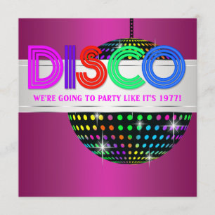 Varmrosa Discofest Inbjudningar