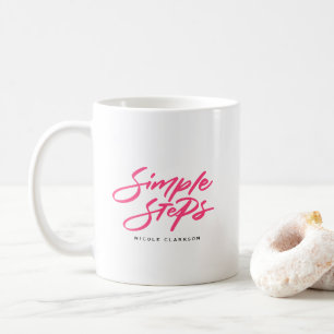 Varmrosa Enkla Steg Citat Modern Kalligrafi Kaffemugg