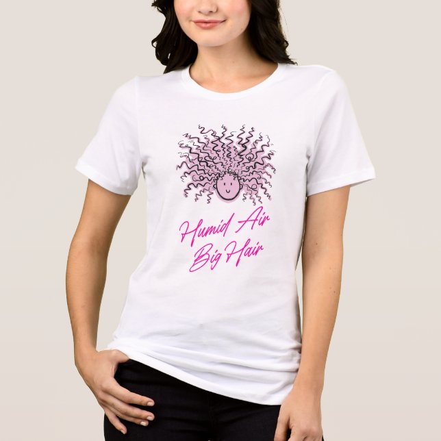 Varmrosa FUKTIG LUFT STORTOVHÅR Sommarproblem T Shirt (Framsida)