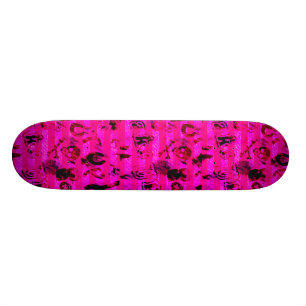 Varmrosa Graffiti Skateboarddäck Mini Skateboard Bräda 18,5 Cm