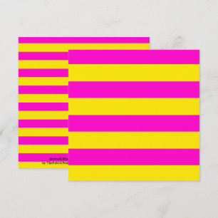 Varmrosa och kanylgula stripes kort