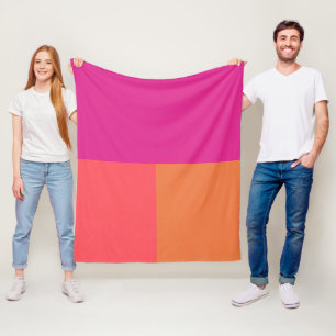 Varmrosa och orangea färgblock fleecefilt
