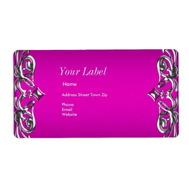 Varmrosa Silver Label-adress Fraktsedel (Framsidan)