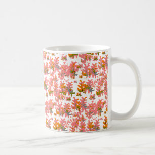 Varmskuggor av Orange Fall Färgad Löv Mönster Kaffemugg