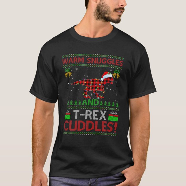 Varmslangar och Rex Cuddles Ugly Rex-jul T Shirt (Framsida)