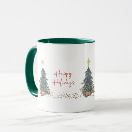 Varmt akvarelltall julfestinbjudan mugg