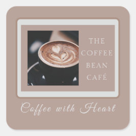Varmt Artisan Coffee Shop Business Varumärke Fyrkantigt Klistermärke