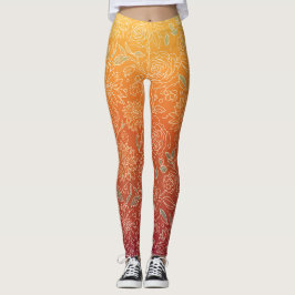 Varmt blommigt mönstrad legging
