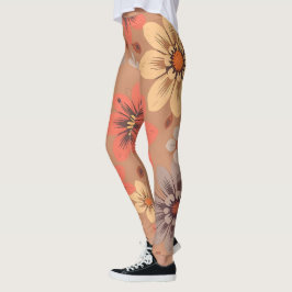 Varmt blommigt mönstrat leggings