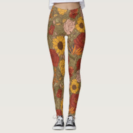 Varmt blommönstrat legging