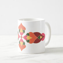 Varmt folkloralt blommat abstrakt kaffemugg