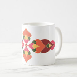 Varmt folkloralt blommat abstrakt kaffemugg