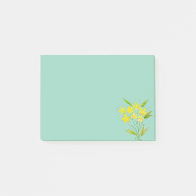 Varmt gula blomsterbukett estetiska Post-it-lappar Post-it Block (Framsida)