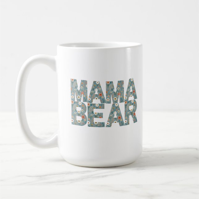 Varmt hjärtlig Mama Bear Ditsy Blommig  Kaffemugg (Vänster)