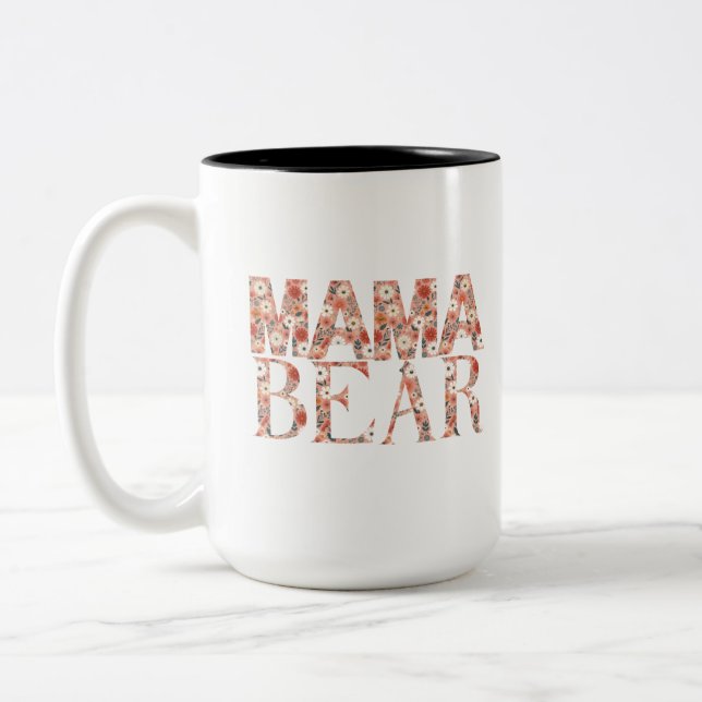 Varmt hjärtlig Mama Bear Ditsy Blommig  Två-Tonad Mugg (Vänster)