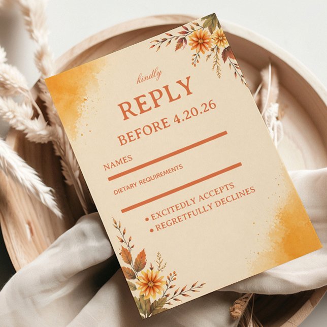 Varmt höstblommigt elegant OSA kort (Skapare uppladdad)