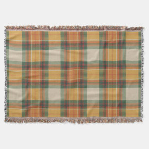 Varmt Höstskörde Tartan Rutigt Mönster Filt