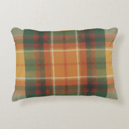 Varmt Höstskörde Tartan Rutigt Mönster Prydnadskudde