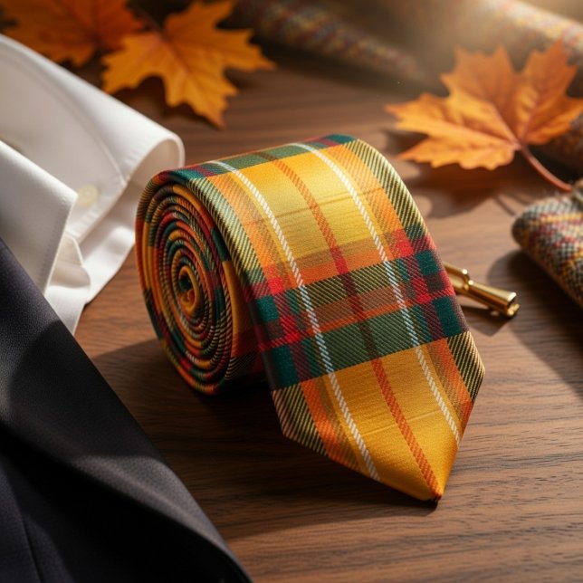 Varmt Höstskörde Tartan Rutigt Mönster Slips (Skapare uppladdad)