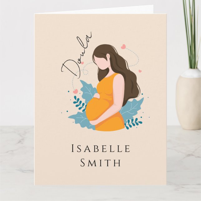 Varmt illustrationsidentitetsdesign för mödravård kort (Framsida)