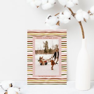 Varmt jordnära toner Handritad Boho jul foto Julkort