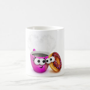 Varmt kaffe och en munkmugg kaffemugg