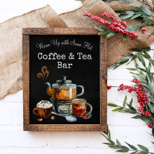 Varmt kaffe och te Barskylt Poster
