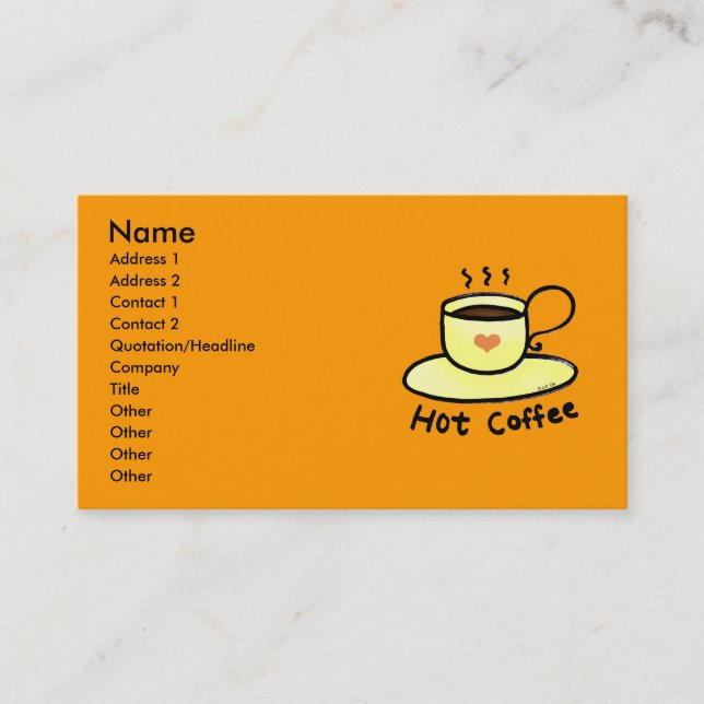Varmt kaffe visitkort (Framsida)