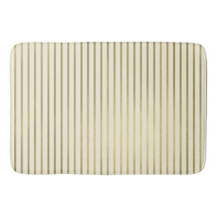 Varmt krämguld randigt minimalt chic mönster badrumsmatta