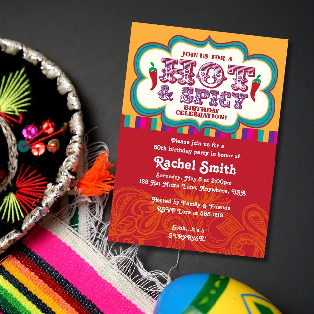 Varmt & Kryddat Födelsedagsinbjudan Inbjudningar (Skapare uppladdad)